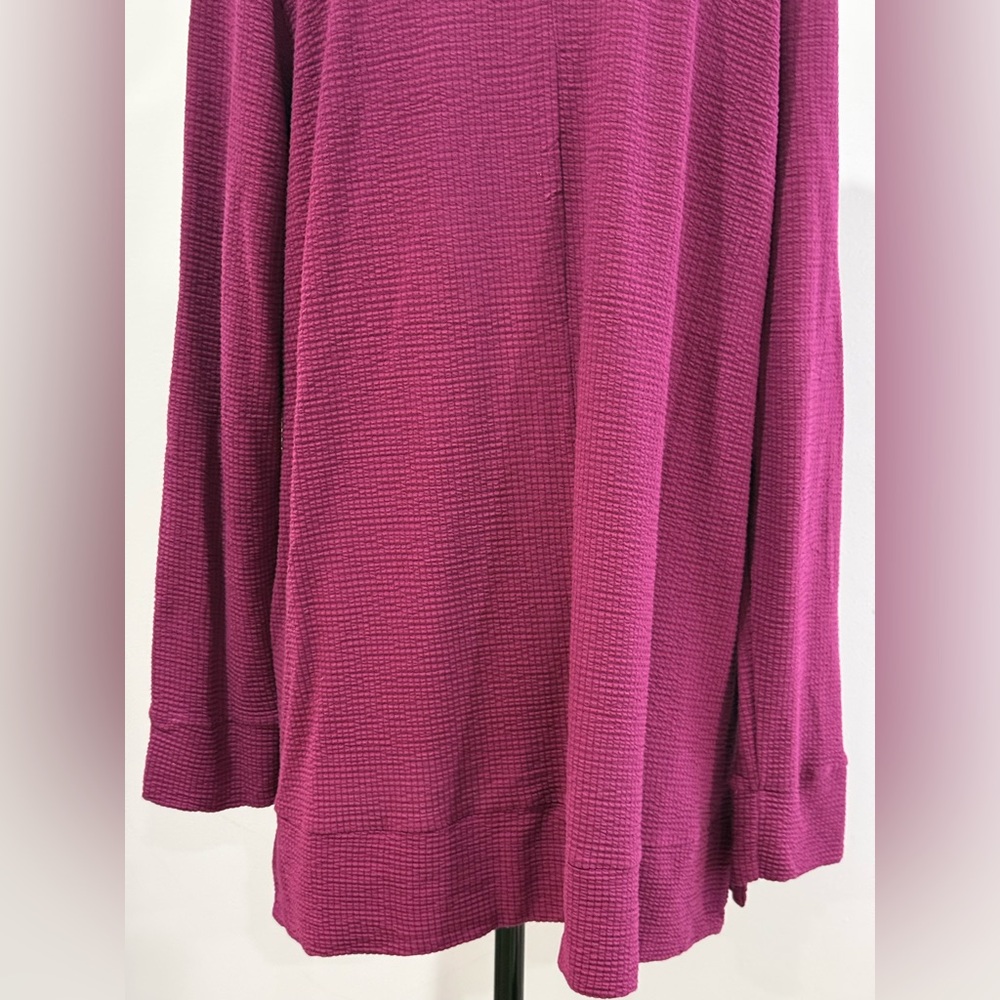 New Adrianna Papell L V-Neck Long Sleeve Sweater in Purple 019 - Picture 5 of 8